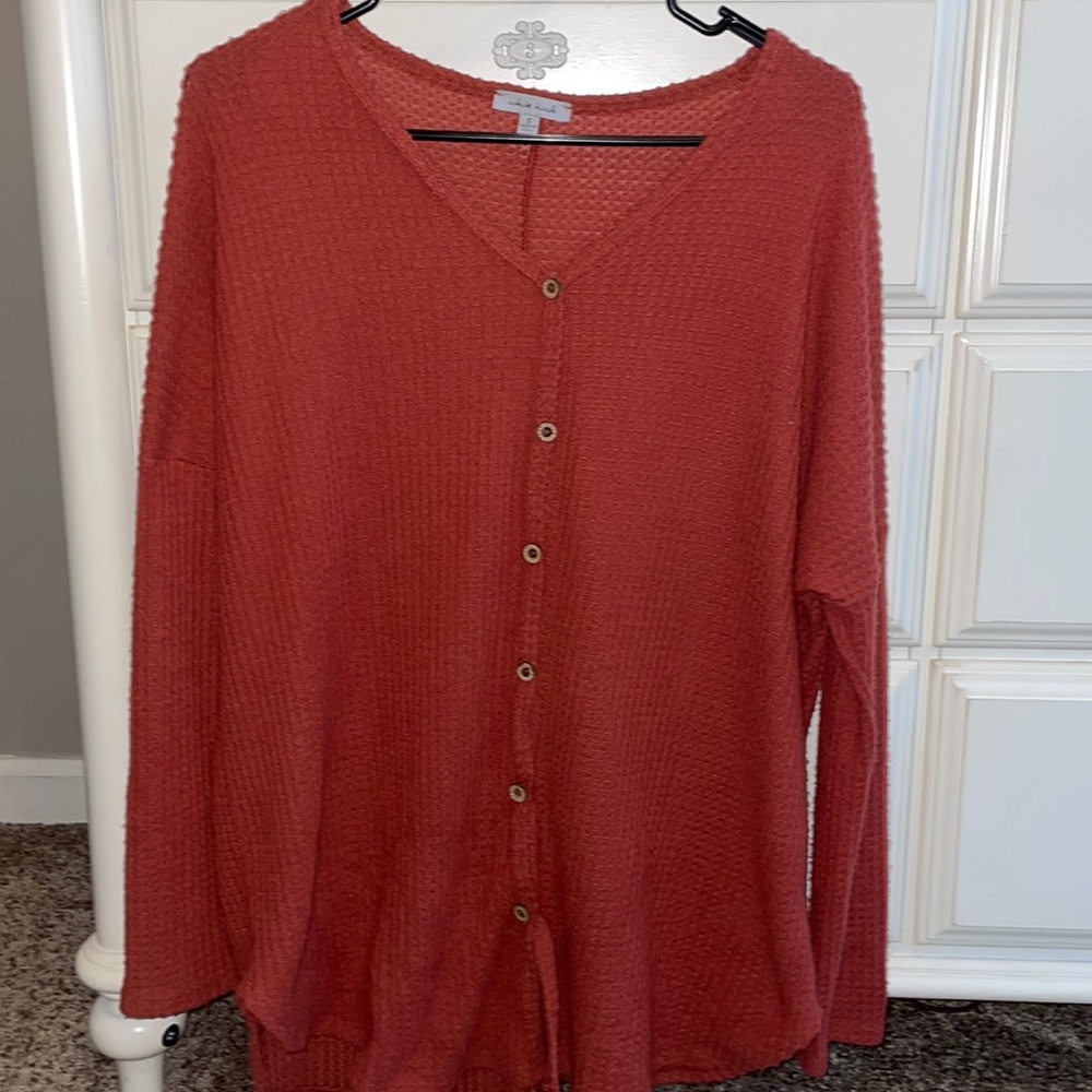 Oversized Thin Button Down Sweater